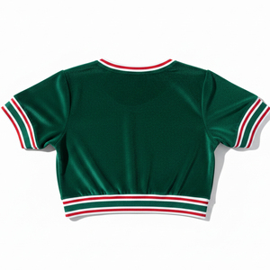 ชุดเชียร์ลีดเดอร์สั่งทำพิเศษ พิมพ์ลายแบบซับลิเมชั่น พร้อมชื่อทีมและโลโก้ ชุดเชียร์ที่ทนทาน ผลิตจากวัสดุยืดหยุ่นสำหรับนักกีฬา - Product Image 3