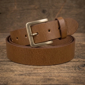 Cinturón de cuero de vaca de primera calidad – Hebilla resistente, costuras finas, moda masculina - Product Image 5