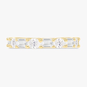 Lab Grown Diamond Wedding Band Minimalist <b>Stacking</b> Matching <b>Rings</b> Custom 14K 18K Solid Gold East West Emerald Oval Cut Wholesale - Product Image 1