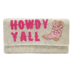 Howdy yall กระเป๋าคลัทช์ปาร์ตี้คลัทช์ลูกปัดออกแบบโดยดีไซเนอร์กระเป๋าสะพายไหล่สำหรับผู้หญิงกระเป๋าหรูและกระเป๋าถืองานปาร์ตี้ - Product Image 1