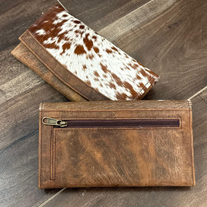 กระเป๋าสตางค์หนังวัวแท้แบบใหม่สำหรับผู้หญิงกระเป๋าสตางค์แบบสั่งทำความจุเยอะมีช่องใส่บัตรหลายช่อง - Product Image 5