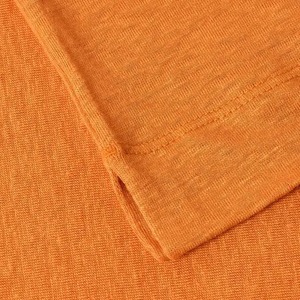 Men's <b>Orange</b> Knitted Short Sleeve <b>Polo</b> Shirt Solid Color Casual Style Regular Fit Button Front Design - Product Image 6