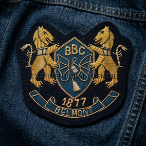 Écusson brodé BBC Belmont 1877 à coudre, badge en tissu au design classique pour vêtement - Product Image 2