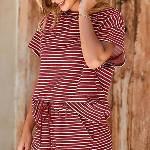 Premium Quality Casual Women's 2-Piece T-shirt & Short <b>Twin</b> <b>Set</b> 100% Cotton Quick Dry & Breathable Price Wholesale Price - Product Image 5