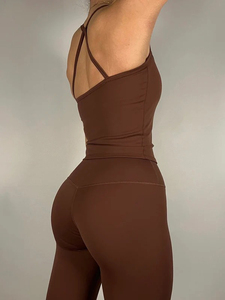 Wholesale Soft V-Neck Open <b>Back</b> Halter Tank Top – Custom Logo Activewear Fitness Sportswear for Gym & Daily Wear Women - Product Image 2