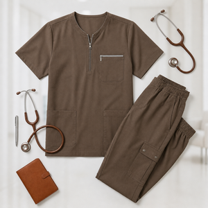 Conjunto de Uniformes Médicos Unisex, Transpirables y Refrescantes, de Poliéster y Elastano, Tejido Elástico - Product Image 6