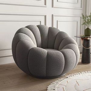Luxury Modern <b>Pumpkin</b> Lounge Chair Upholstered in Fabric with Easy Care and Soft Comfort for Hotel Furniture - Product Image 4