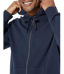 Nouvel Arrivage Service OEM Sweat à Capuche Zippé Confortable pour Homme 100% Coton à Manches Longues, Col Incurvé avec Bande, Couleur Unie, Bangladesh - Product Image 3