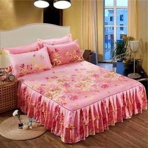 Floral Printed <b>Bed</b> Skirt Fitted <b>Bed</b> <b>Sheet</b> King <b>Queen</b> Bedspread Mattress Cover Wholesale Bedding Supplier - Product Image 5