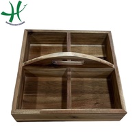 Caisse/Plateau/Boîte en Bois Massif pour Fruits, Durable, Fait Main, Poli, Moderne, pour Décoration Maison et Jardin, Style TH 3020, Empilable