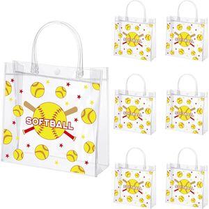 24 Sacchetti Regalo in PVC Trasparente per Softball con Manico 7.9 X 7.9 X 3.1 Pollici, Borse Sportive Riutilizzabili per Tifosi e Allenatori - Product Image 1
