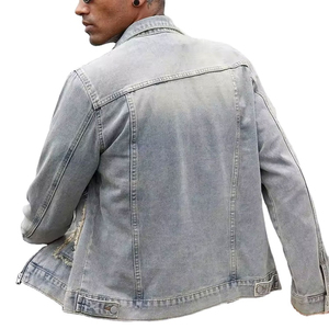 Veste en jean décontractée pour homme OEM, style urbain, haute qualité, tissu toile respirant personnalisé, saison hiver, avec logo frontal - Product Image 3