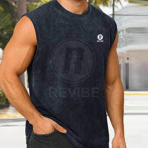 Camiseta sin Mangas de Lona Casual para Hombre, con Logotipo Personalizado, Cuello Redondo y Estampado, Superventas - Product Image 5