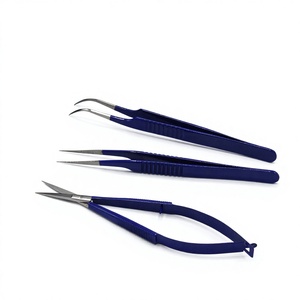 Juego de pinzas para pestañas profesionales de acero inoxidable, puntas de precisión afiladas a mano, duraderas y sostenibles con precio competitivo - Product Image 1