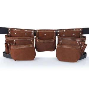 2026 Brown Leather <b>Tool</b> <b>Belt</b> With Multiple Pockets And Adjustable Strap For Workshop Equipment Storage - Product Image 3