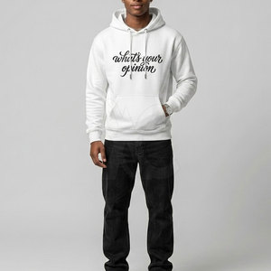 Sudadera con capucha para hombre, bordada, básica, de algodón mezclado, con capucha y bolsillo frontal, estilo para uso diario. - Product Image 3