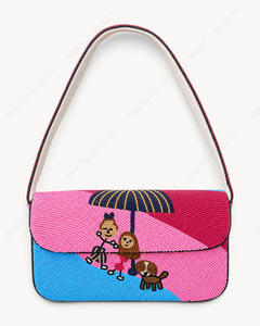 Sac à bandoulière indien entièrement fait main avec perles, motif fantaisie rose et bleu, sac à main, vente en gros, OEM, marque privée - Product Image 2