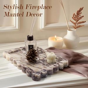 Bandeja de Mármol, Bandeja de Piedra de Mármol Natural Real, Bandejas Decorativas de Lujo para Baño, Cómoda, Tocador, Cocina, Hogar - Product Image 3