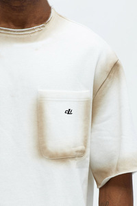 Oversized <b>Sun</b> Faded 100% Knitted Cotton Tee Custom Patch Pocket Logo <b>Drop</b> Shoulder Casual Men's shirts OEM Streetwear Supplier - Product Image 2