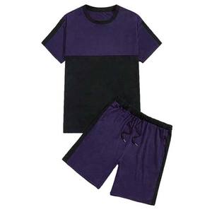 Ensemble T-shirt et short pour homme, tenues décontractées pour homme, ensemble deux pièces 2028, vêtements d'été pour homme, ensemble short en coton, service OEM - Product Image 3