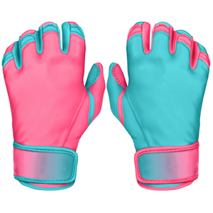 Gants de frappeur de baseball à manchette courte avec grip antidérapant, en cuir respirant, pour les joueurs en formation LBBSC-0001 - Product Image 1