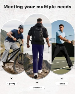 Pantalones Deportivos para Hombre, Paquete de 3, Estilo Jogger con Abertura en la Parte Inferior, Bolsillos, Cintura Media, Holgados, para Yoga y Uso Deportivo, 100% Lona - Product Image 4