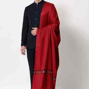 Châle en laine personnalisé pour homme, couleur unie, fabricant OEM, faible MOQ, léger, en pure laine, chaud pour l'hiver, style traditionnel drapé, pour homme musulman - Product Image 3