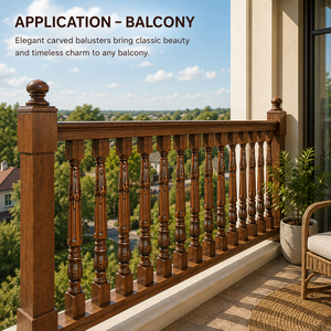 EFS Royal - Hermosos Pilares de Madera Maciza, Balaustres Tradicionales de Lujo para Escaleras, Columnas Decorativas Talladas, Postes Romanos Grandes Personalizados - Product Image 5
