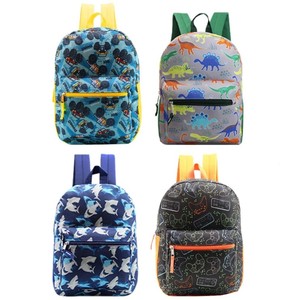 Landscape Print Sublimated Corduroy Water Resistant <b>Backpack</b> for <b>Children</b> with Multiple Pockets Zipper Closure Unisex Daypack - Product Image 2