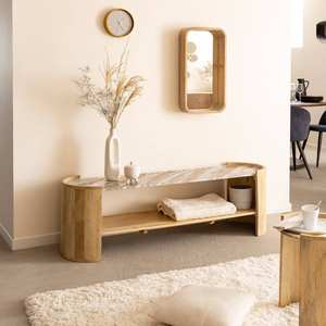 Mueble para TV Vandana Mira Lyra en madera de mango y mármol Isabella - Product Image 1