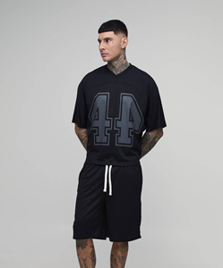 Men Boxy Leisure T Shirt and Shorts <b>Set</b> Premium Cotton Blend Two Piece <b>Set</b> Summer Wear Custom Private Label Fashion Streetwear - Product Image 1