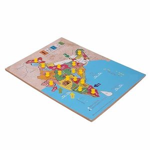 Puzzle en bois de la carte de l'Inde, jeux éducatifs pour enfants et adultes, 3 ans et plus, pour l'apprentissage des états et des territoires, puzzle stimulant pour le cerveau - Product Image 4