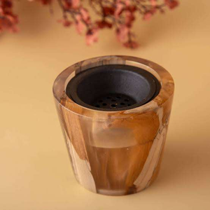 Quemador de Bakhoor Decorativo 2026 Hecho a Mano de Madera Natural y Resina Epoxi, con Forma Tradicional de Cono de Carbón para Incienso de Resina y Sándalo - Product Image 1