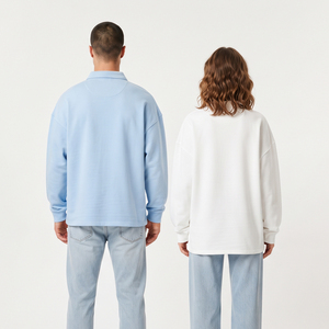 Camisetas Polo de Poliéster para Hombre y Mujer, 100% Algodón Poliéster, Manga Larga, Hombros Caídos, Cierre de Botones, Cuello Camisero - Product Image 5