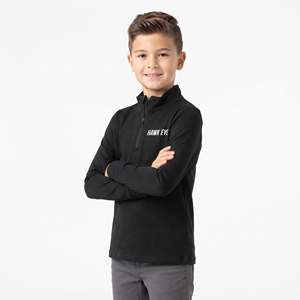 Camiseta Polo Negra de Manga Larga con Cuello Alto y Cierre de Cremallera para Niños, Estilo Casual, Algodón, Color Sólido, Personalizable con Logotipo, Ropa Urbana - Product Image 5