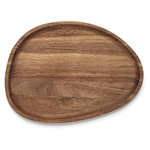 Assiette élégante en bois, plateau de service rectangulaire, couleur unie, design minimaliste fait main, finition polie, vaisselle et assiettes - Product Image 3