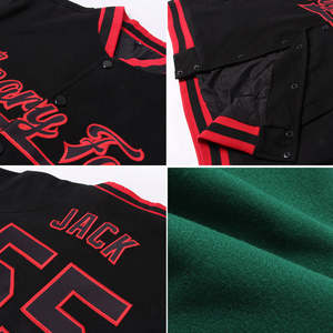 Chaqueta Varsity Personalizada de Alta Calidad para Hombre, Nombre y Número del Equipo Impresos en Serigrafía en la Parte Delantera y Trasera, Mezcla de Poliéster, OEM, Venta al Por Mayor - Product Image 4