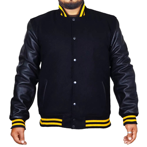 <b>Mens</b> <b>Letter</b> <b>Jackets</b> Wool Blend Body Leather Sleeve Custom Logo Patch Embroidered Outerwear <b>Men</b> Letterman <b>Jackets</b> Custom - Product Image 6