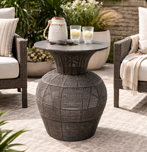 Modern Durable <b>Black</b> Iron Wire <b>Side</b> <b>Table</b> with Metal Top Handcrafted <b>Round</b> Accent End <b>Table</b> for Living Room Home Furniture - Product Image 1