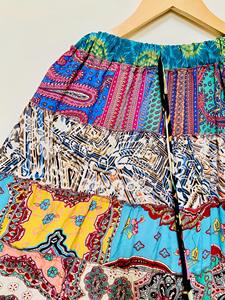 Faldas Maxi de Seda Bohemias al por Mayor con Diseño de Patchwork en Capas, Coloridas, Estilo Hada, Exóticas, Largas, Fluidas, a Rayas, Recicladas, para Fiesta de Ibiza - Product Image 5