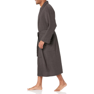 Home Textile Pakistan Cheap Rates Low MOQ Custom Adult Bathrobe Promotional Solid Men Women Unisex Winter Sleepwear 100% Cotton - Product Image 3
