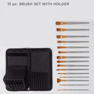 Set di 15 Pennelli per Pittura Acrilica e a Olio <span class=keywords><strong>con</strong></span> Custodia, Spugna e Spatola - Product Image 4