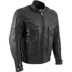 Blouson de moto Cruiser en cuir de buffle noir premium pour homme 2025, protection CE Armort, taille 5X-Large, vêtements de course automobile - Product Image 1