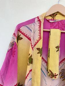 <b>Pink</b> Recycled Kimono Anniversary <b>Gift</b> for Her Nightwear Robe Beachwear Robe - Product Image 2