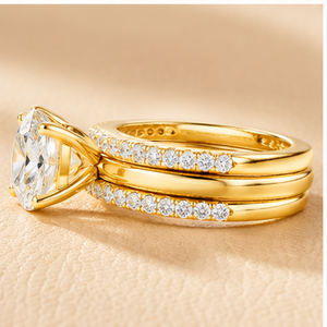 Anillo de Eternidad de Lujo con Diamantes en Forma de Pera en Oro Amarillo, Oro Blanco y Oro Rosa para Mujer, Joyería para Aniversario de Bodas - Product Image 3