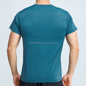 เสื้อยืดไนลอนแบบเรียบ ยืดหยุ่นสูง สำหรับออกกำลังกาย วิ่ง หรือใส่ในยิม เหมาะสำหรับการพิมพ์ลาย เสื้อยืดผู้ชาย - Product Image 3