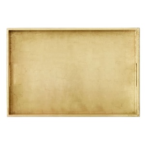 Gold <b>Large</b> Rectangle <b>Tray</b> Modern Unique Made in India Commercial Buyers Usage Home Hotel Room Wedding Restaurant 2022 Best Range - Product Image 1