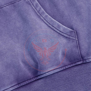 Service OEM Vente en gros Sweats à capuche d'hiver unis effet délavé 100% Coton Coupe ample Coupe-vent Écologique Fabriqué au Pakistan - Product Image 4