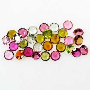 Lot de pierres précieuses naturelles multi-tourmalines rondes facettées, calibrées, certifiées, non traitées, prêtes pour la pose et la fabrication de bijoux - Product Image 2