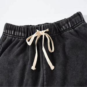 Shorts taille haute délavés à l'acide pour femme, 100 % coton, style vintage, respirants, séchage rapide, écologiques, avec taille élastique, pour usage quotidien - Product Image 5